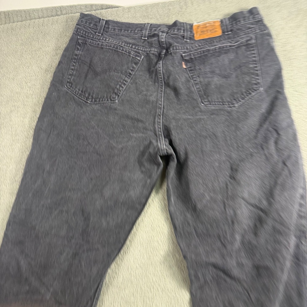 Levis Loose Fit Jeans Faded Black Denim Straight Leg Mens 46x34 Made in Mexico